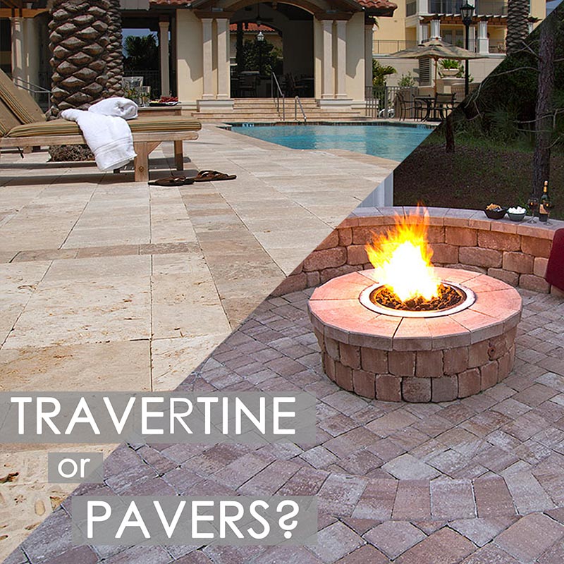 Travertine or Pavers Synergy Outdoor Kitchens Tampa