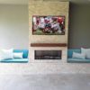 Custom Built In Outdoor Fire Feature with TV