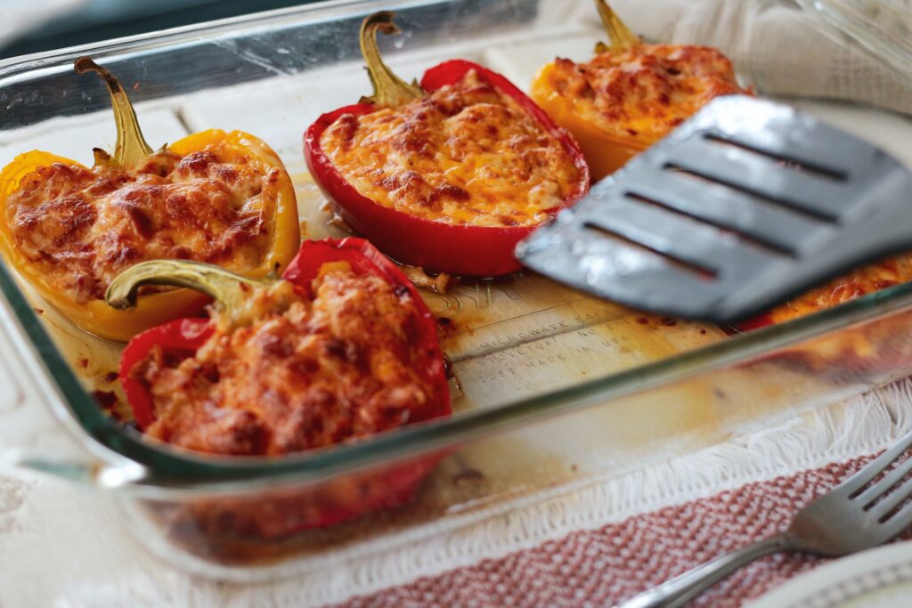 stuffed peppers on the grill 