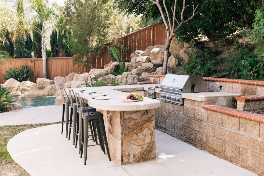 Beautiful outdoor kitchen with Summerset grill 