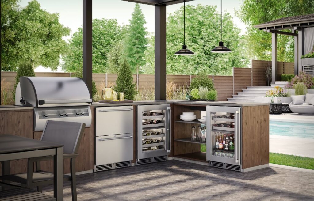 Residential kitchen with Perlick Refrigeration units