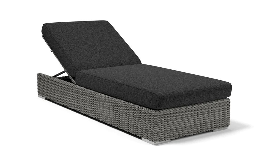 Sunset West adjustable chaise lounge in black and gray 