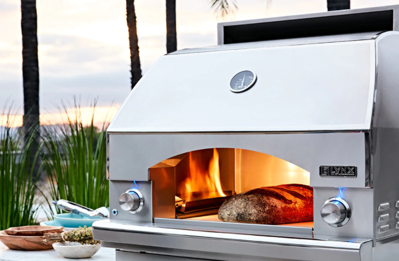 baking bread in a Lynx Napoli pizza oven 